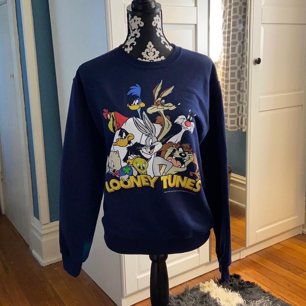 Looney Tunes Crew Neck Sweatshirt Navy Blue